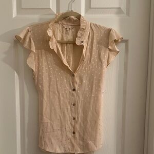 Rebecca Taylor Cream Ruffled Blouse